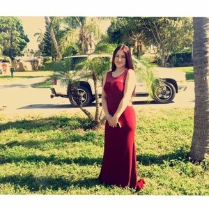 Burgundy prom dress