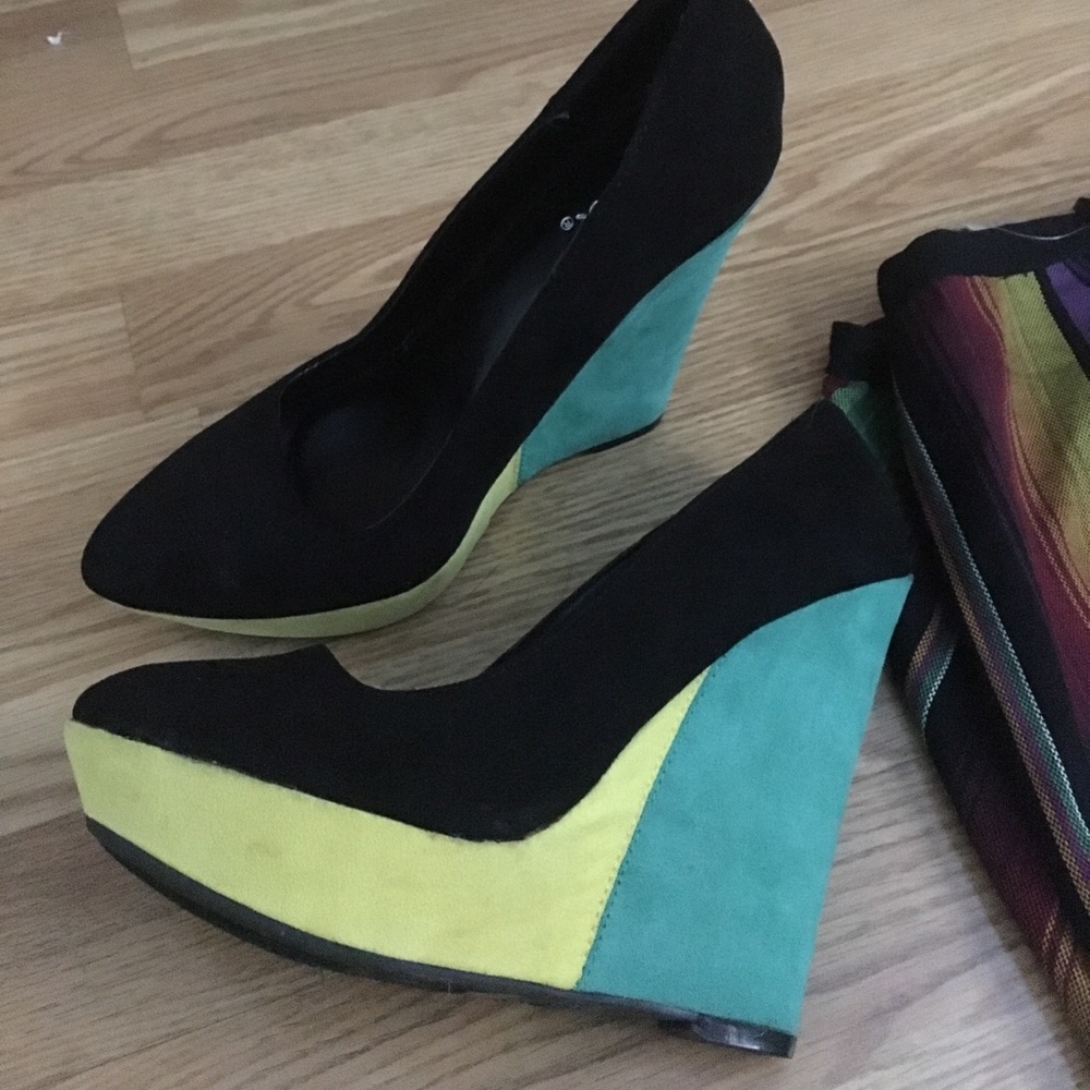 Color block heels
