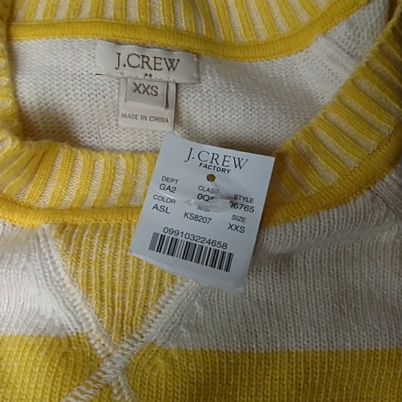 J Crew Merino Wool Blend Yellow Striped Sweater - Picture 4 of 4