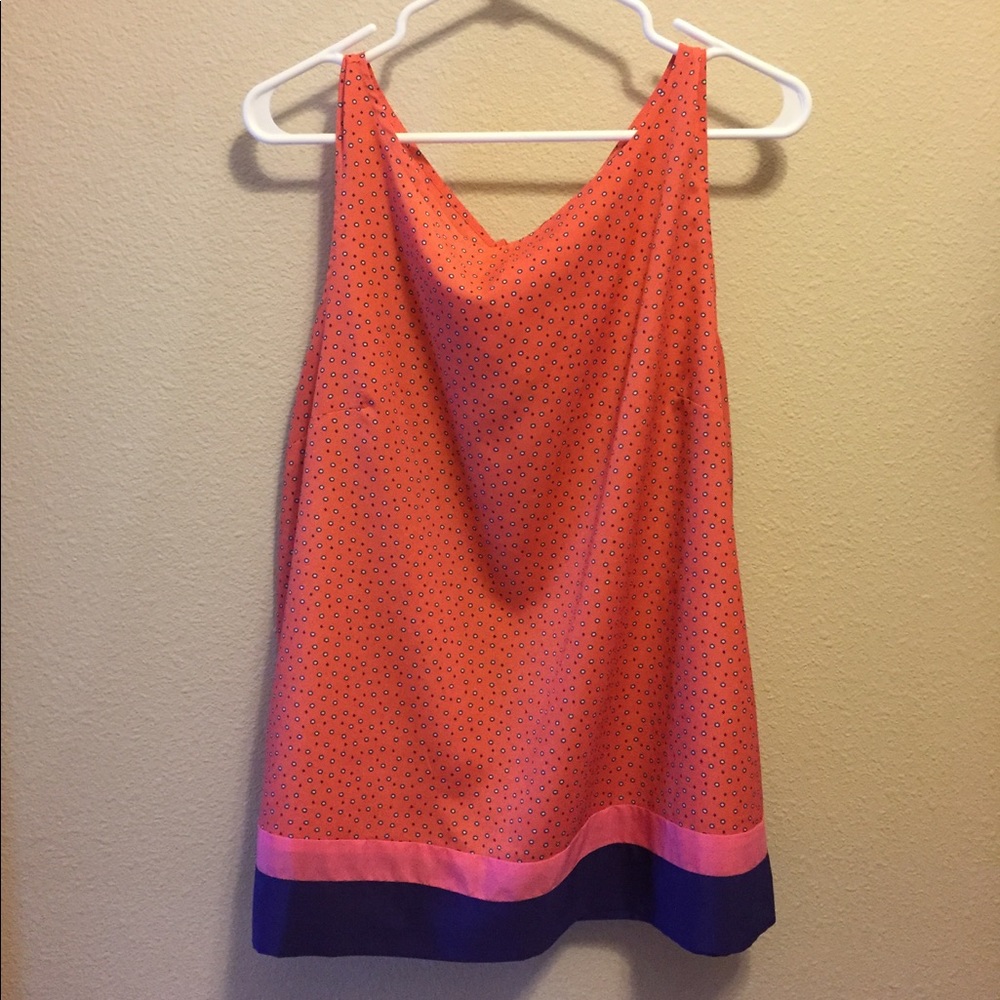 LOFT Tank, orange and purple with tiny dots