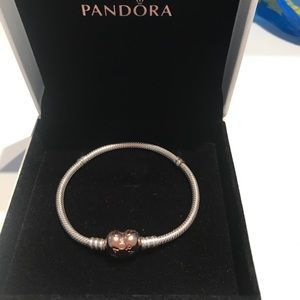 Stearling silver & rose gold Pandora