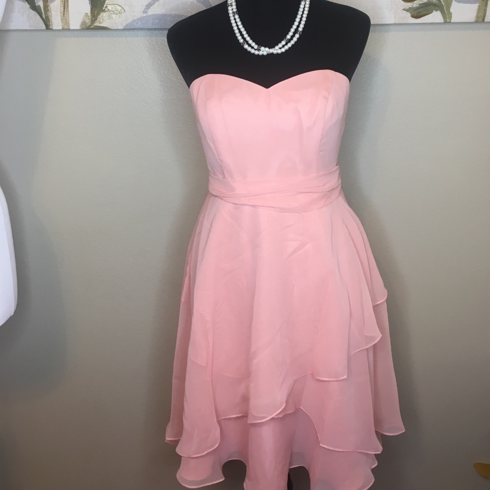 peach colored dress 