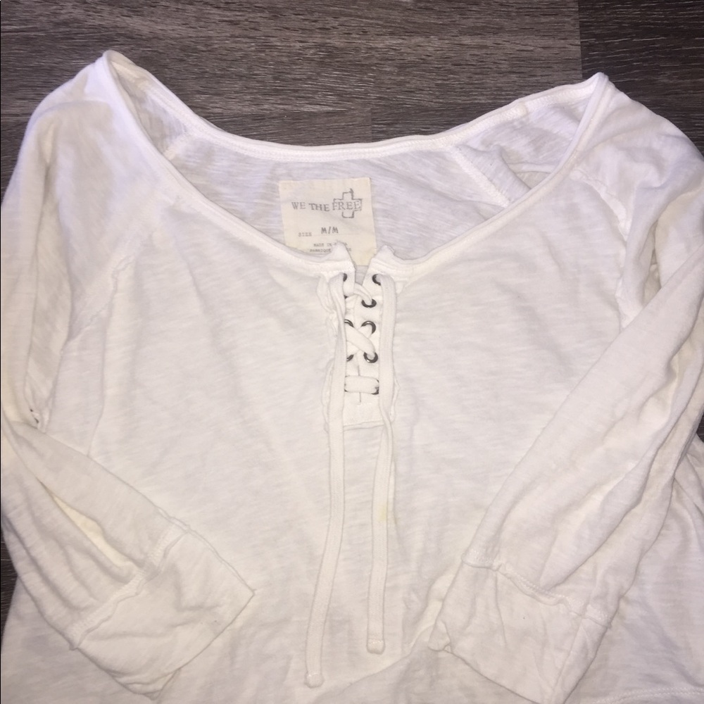 Long sleeve lace up top