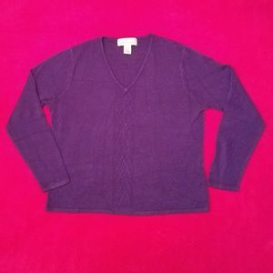 Norton McNaughton Purple V-Neck Sweater (Large)