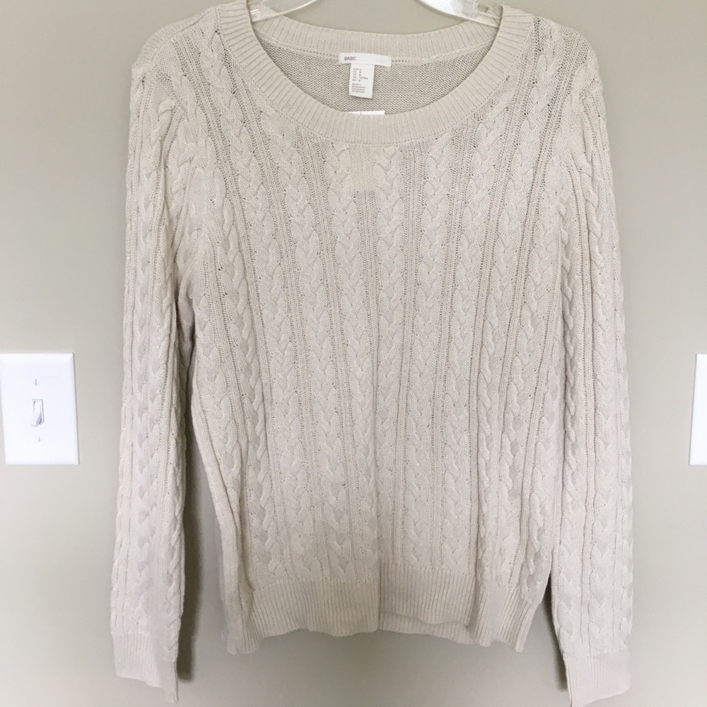 H&M Cream Crew Neck Sweater
