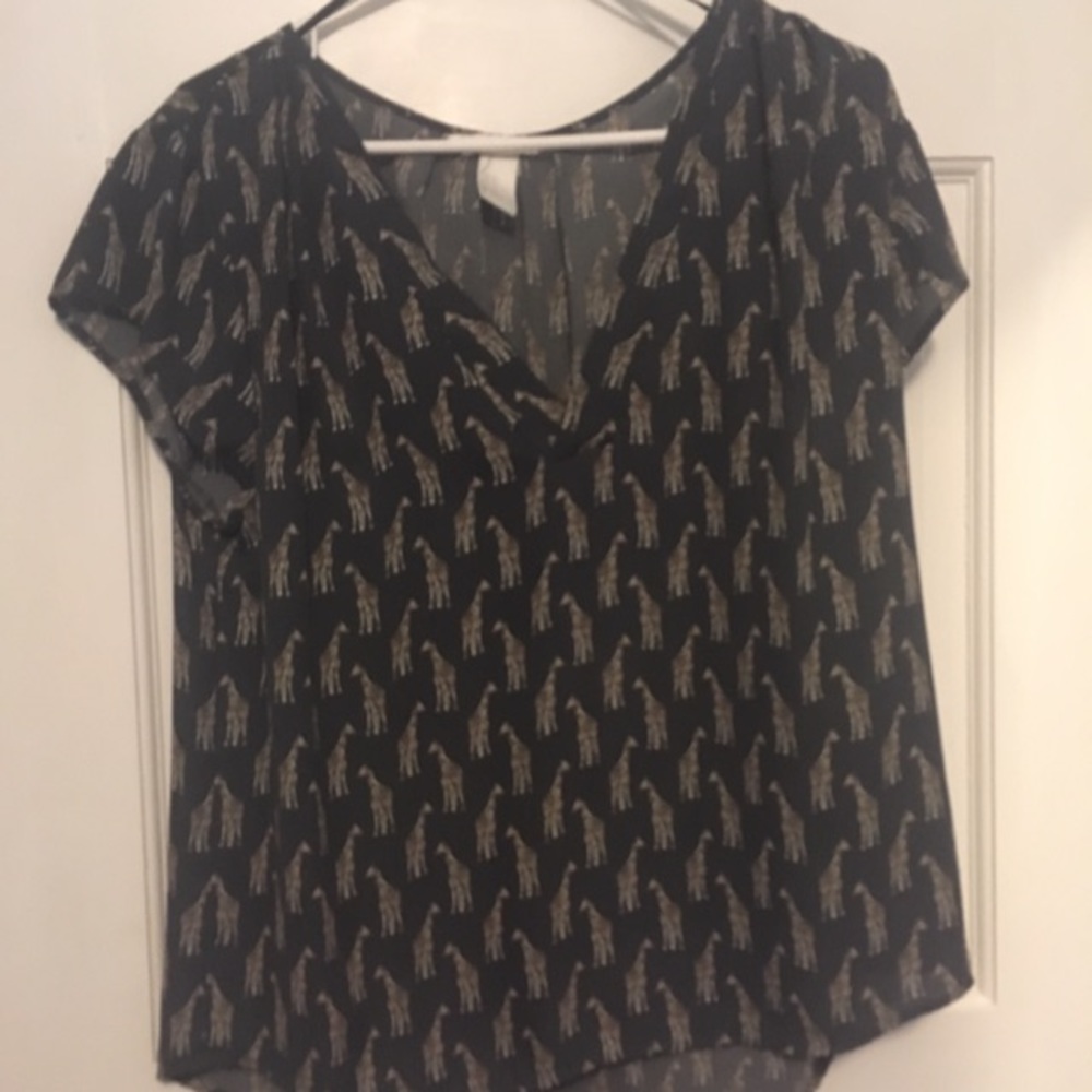 H&M giraffe blouse size 14