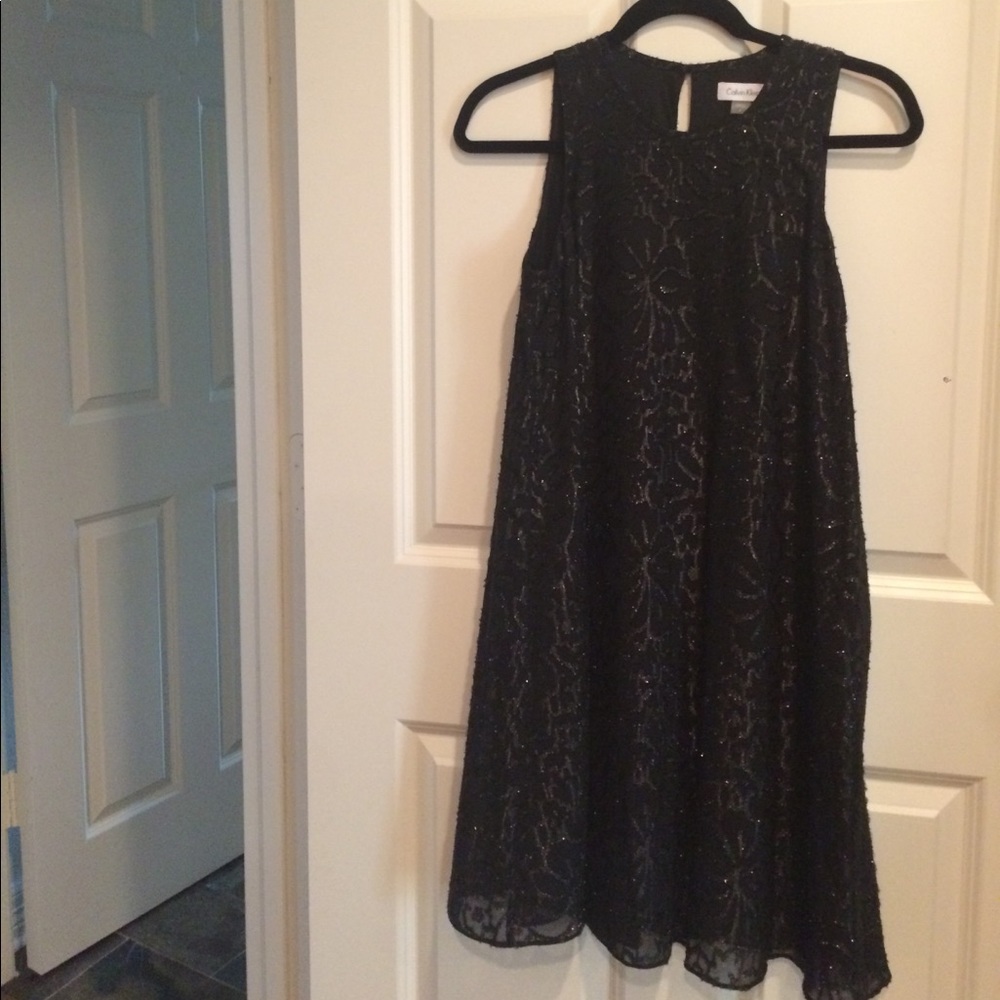 Black silky Calvin Klein Sheath dress
