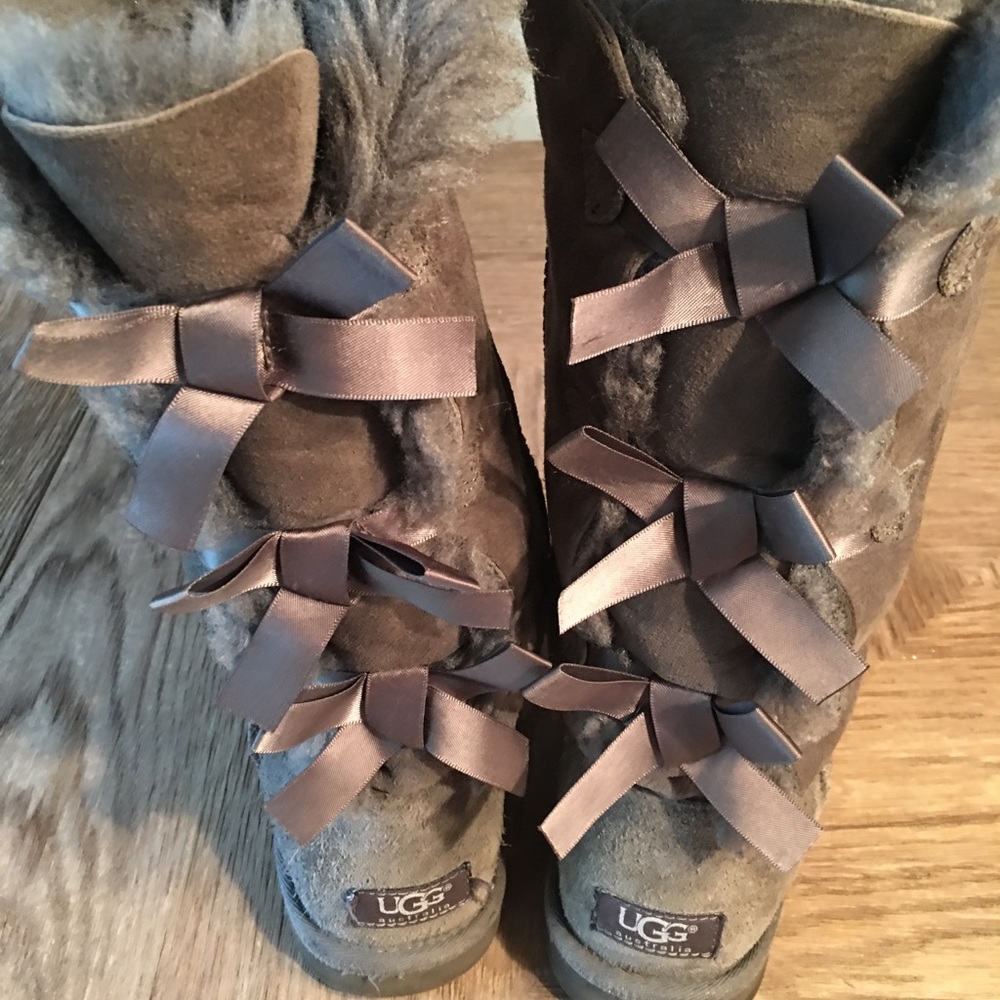 Ugg Tall Bailey Bow Boots in grey