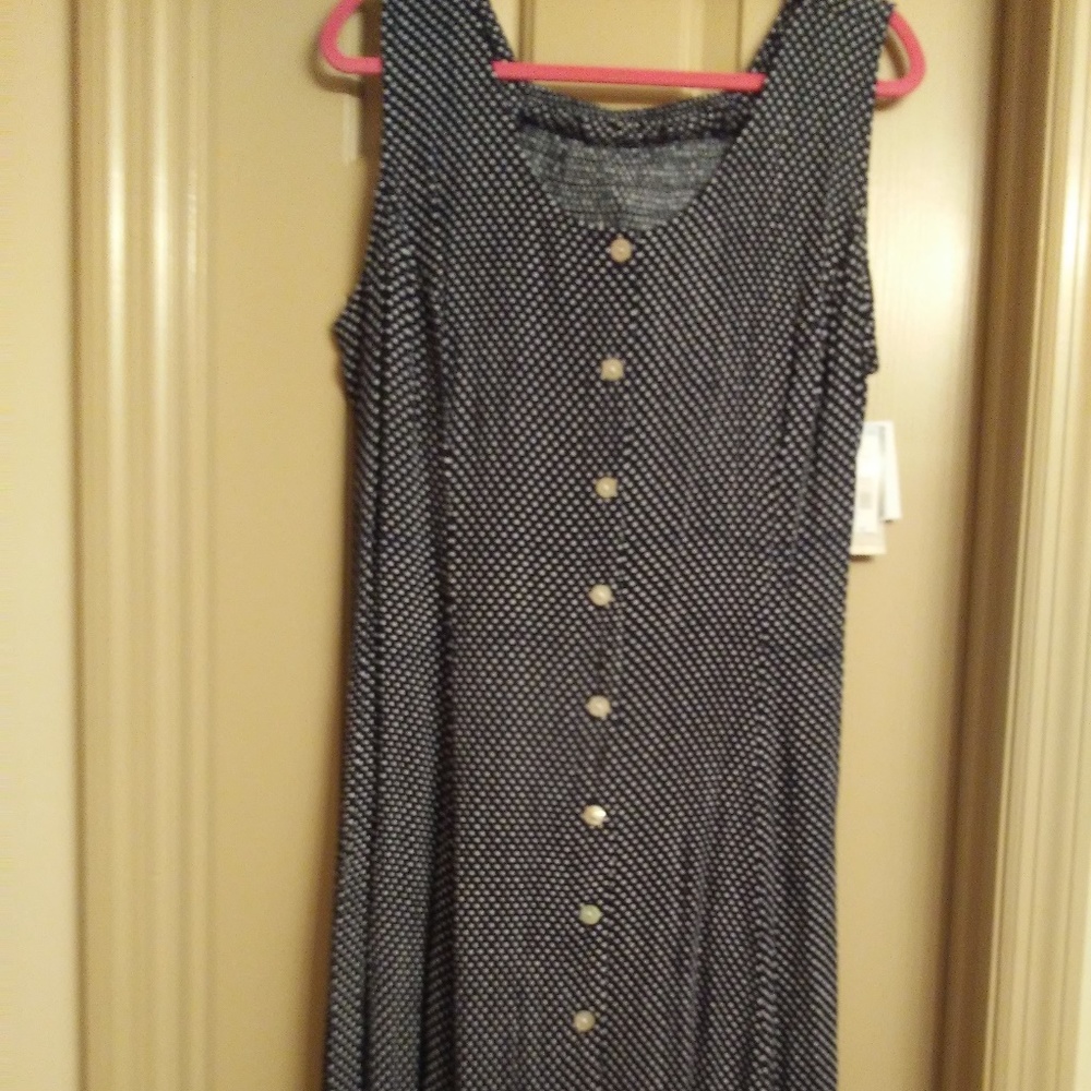JBS-Navy Dress w/Polka Dots