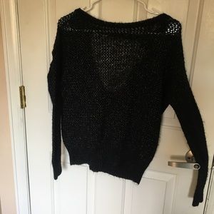 Black Knit Sweater (open back)