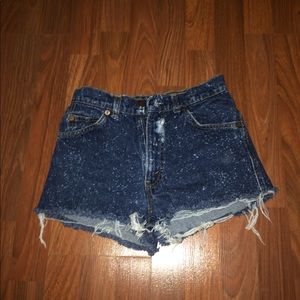 High waisted jean shorts