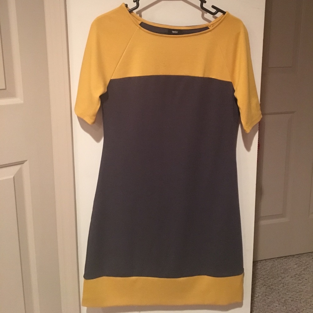 Gray & Mustard Dress