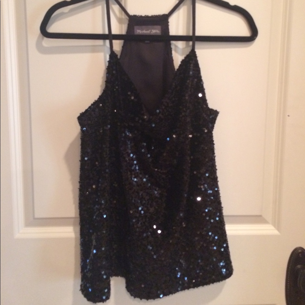 Strappy, sleeveless Sequined dressy top.