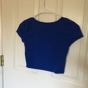 Blue T-shirt crop top