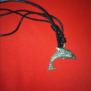 Sliver dolphins necklace