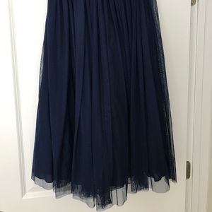 Navy blue full tulle skirt