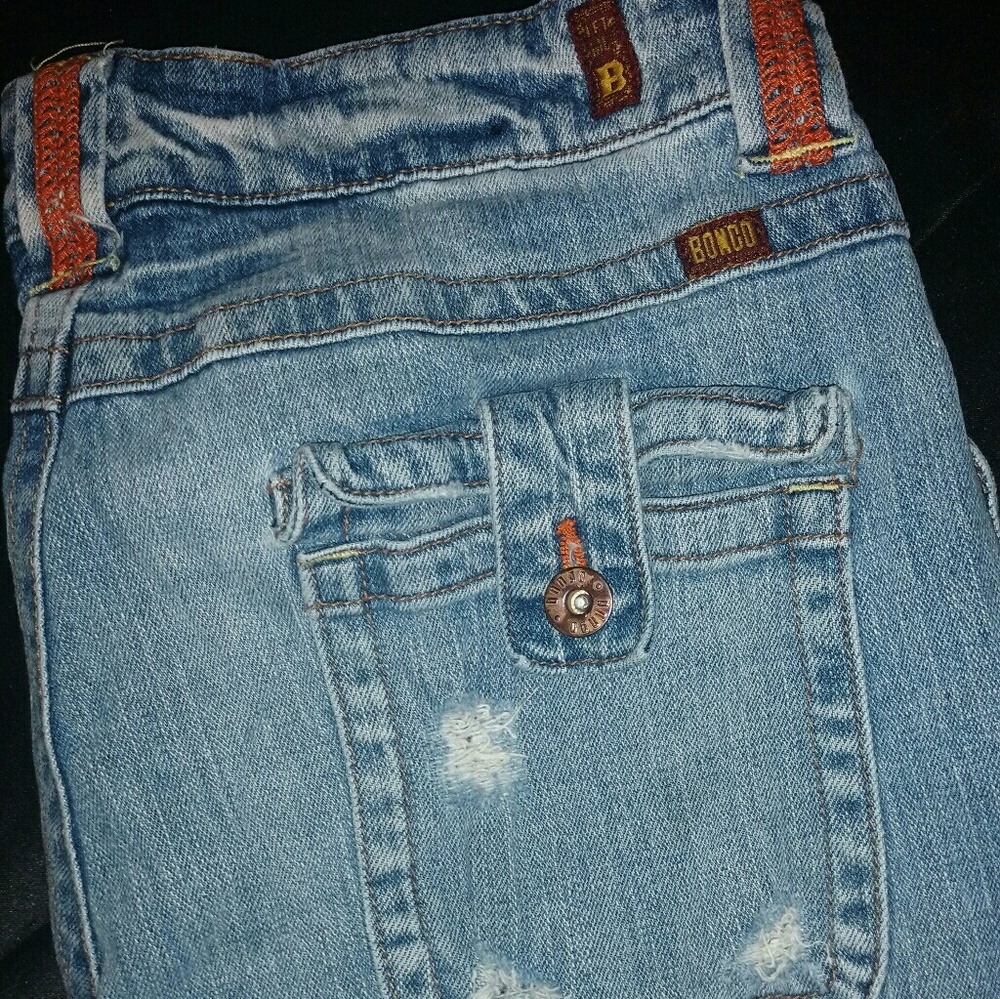 Bongo Distressed Jeans with Orange accents