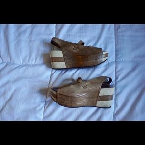 💫Antelope Leather Brown Wedges! Size Euro 39💫