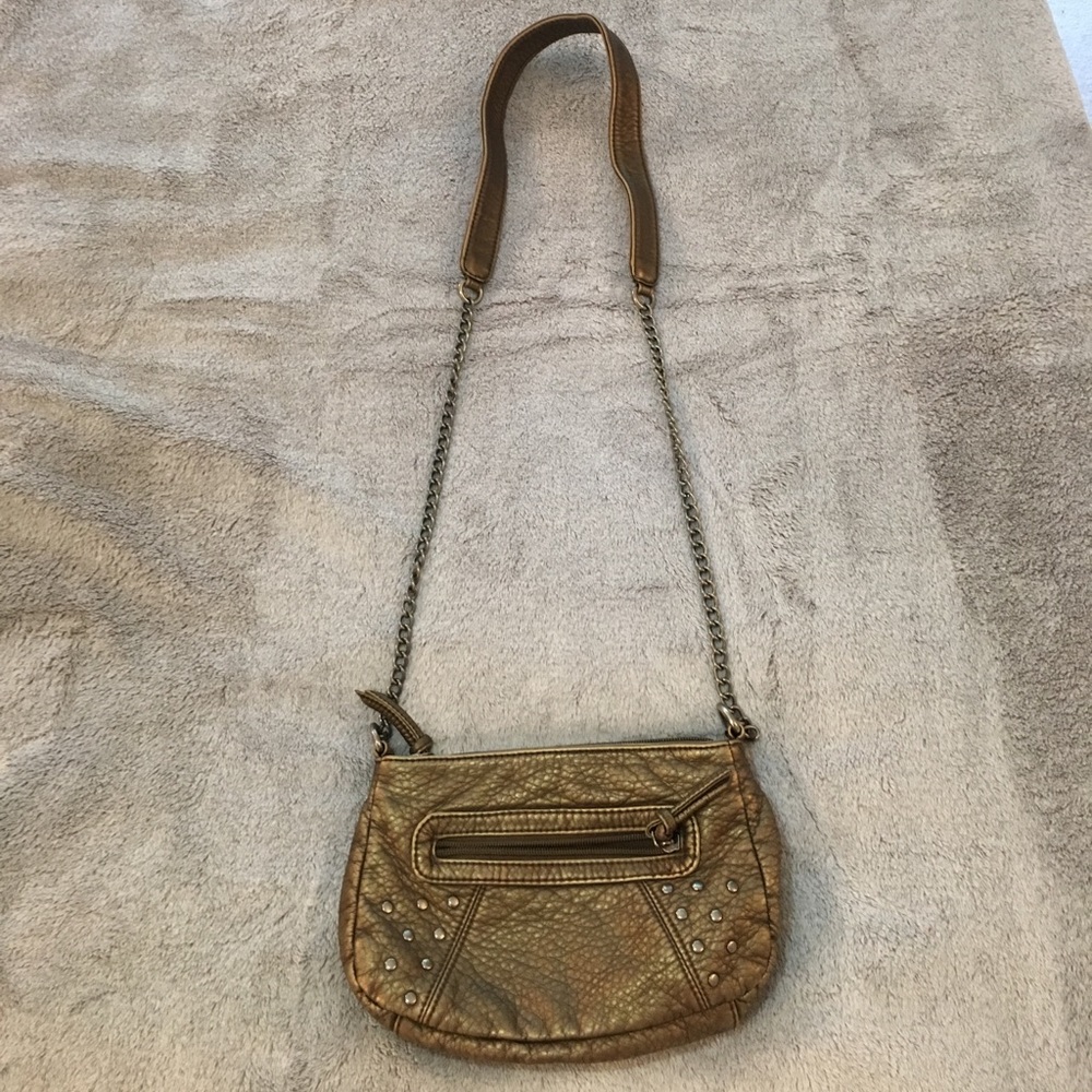 Mudd golden brown crossbody purse