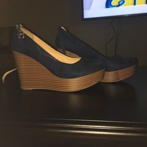 Suede wedges