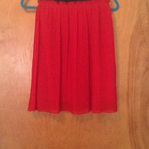 Forever 21 Red Pleated Skirt
