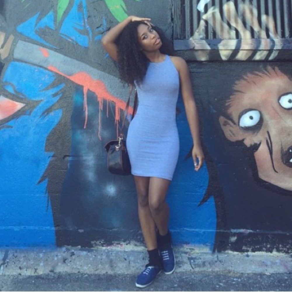 American Apparel cotton spandex dress in gray