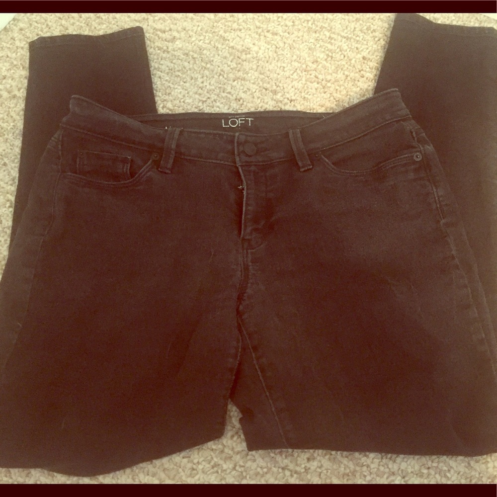 Loft curvy skinny black jeans size 10