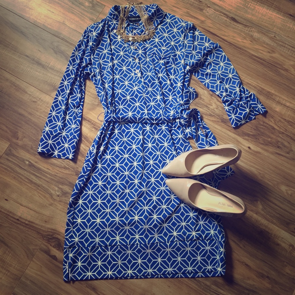 Jersey knit shirt dress