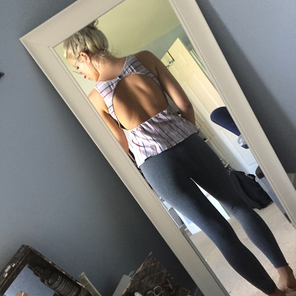 pacsun backless cutout striped top