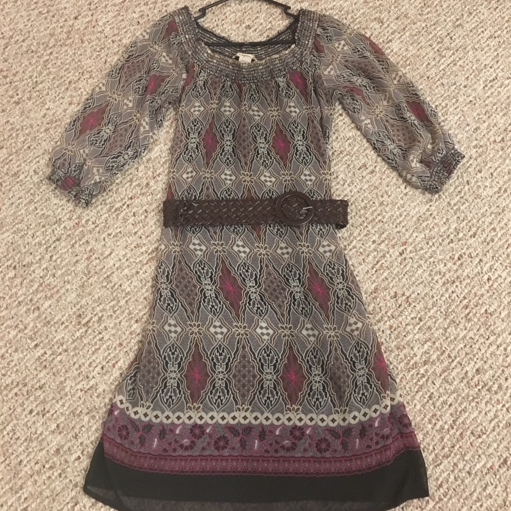 Off-the-Shoulder Belted Dress