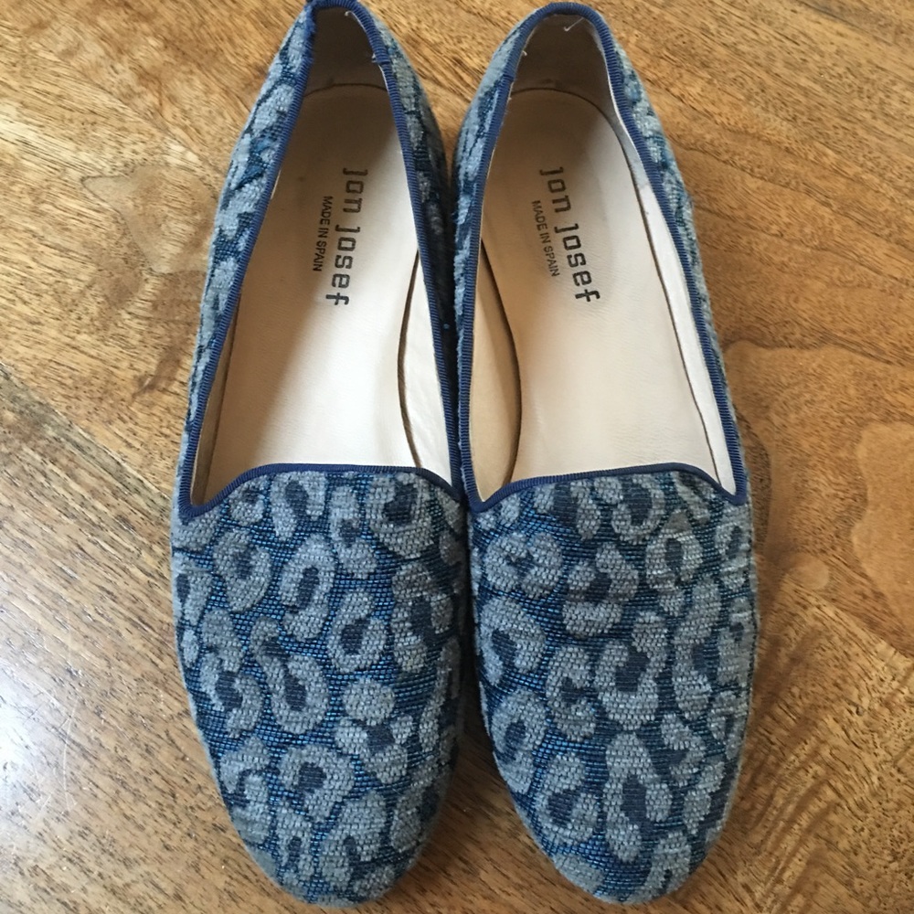 Blue with leopard print Jon Josef flat.