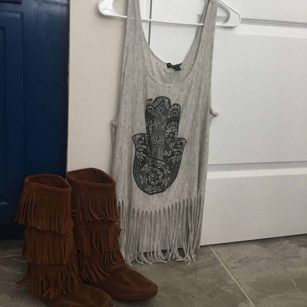 Fringe Hamsa Tank Top