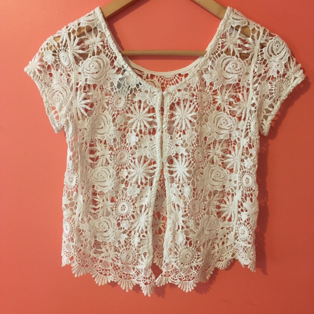 Lace top with open back