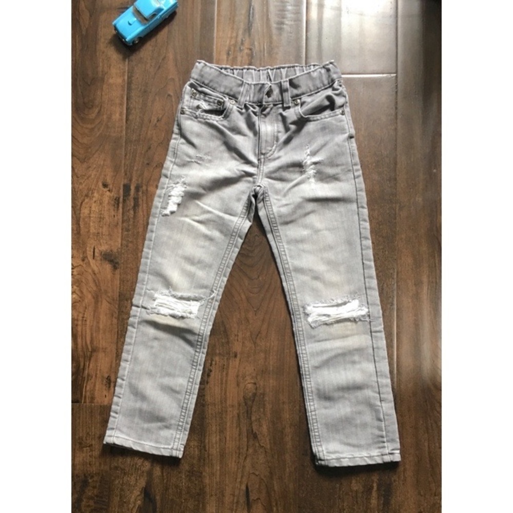 Boys' Gray Distressed Denim Jeans Sz6