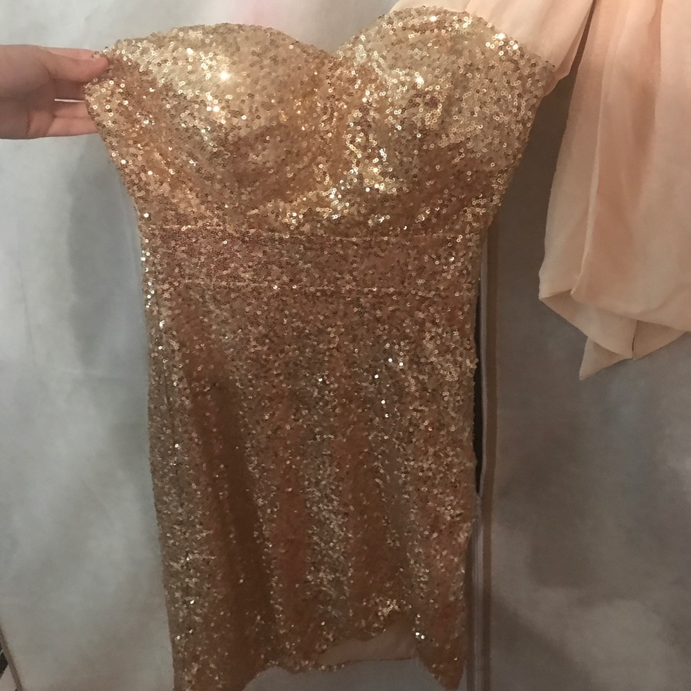 Gold sequine dress Small