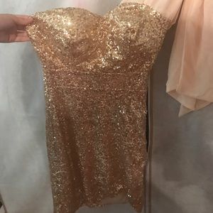 Gold sequine dress Small