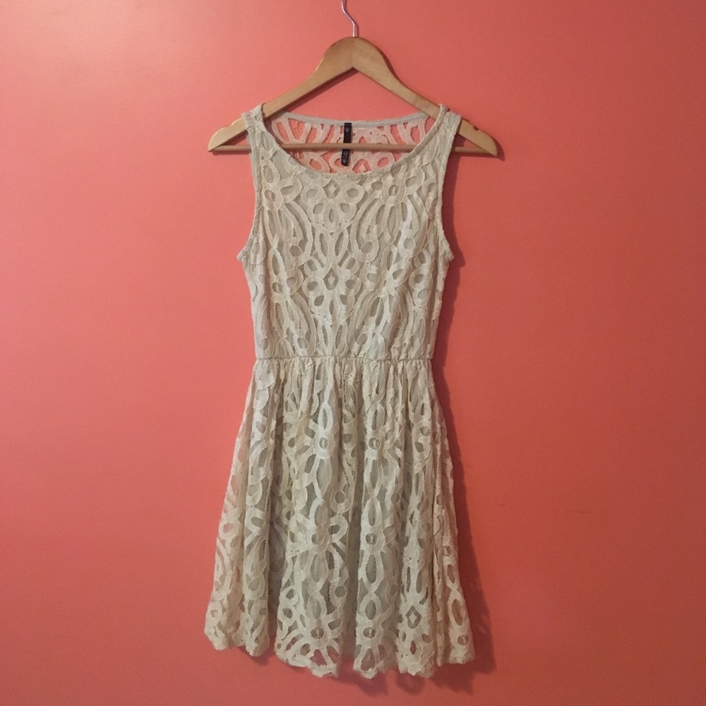 Sheer backed lace dress