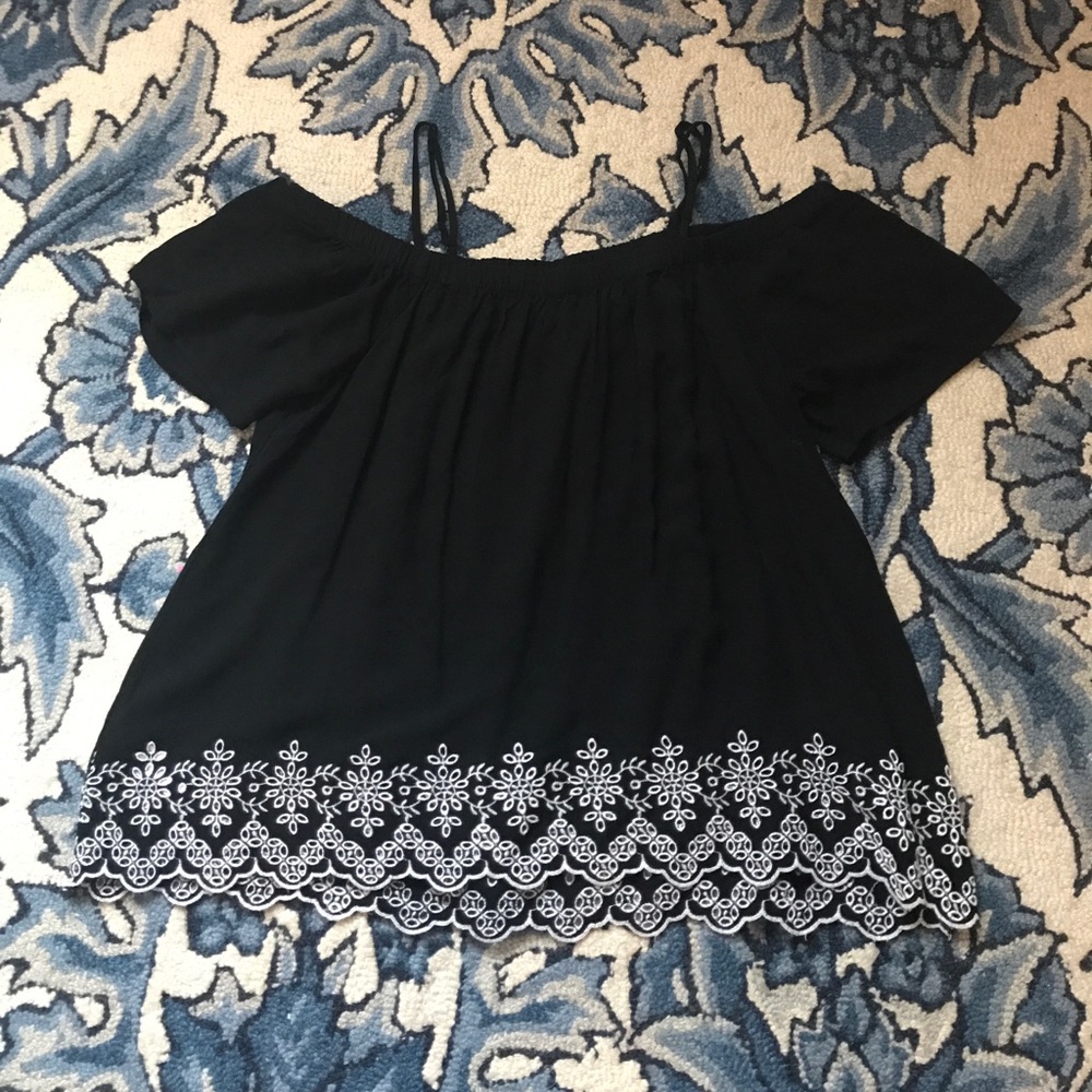 Off Shoulder Embroidered Top