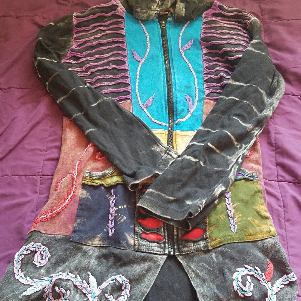Handmade colorful jacket  size L