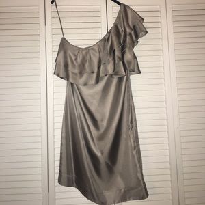 Silver satin ruffles!