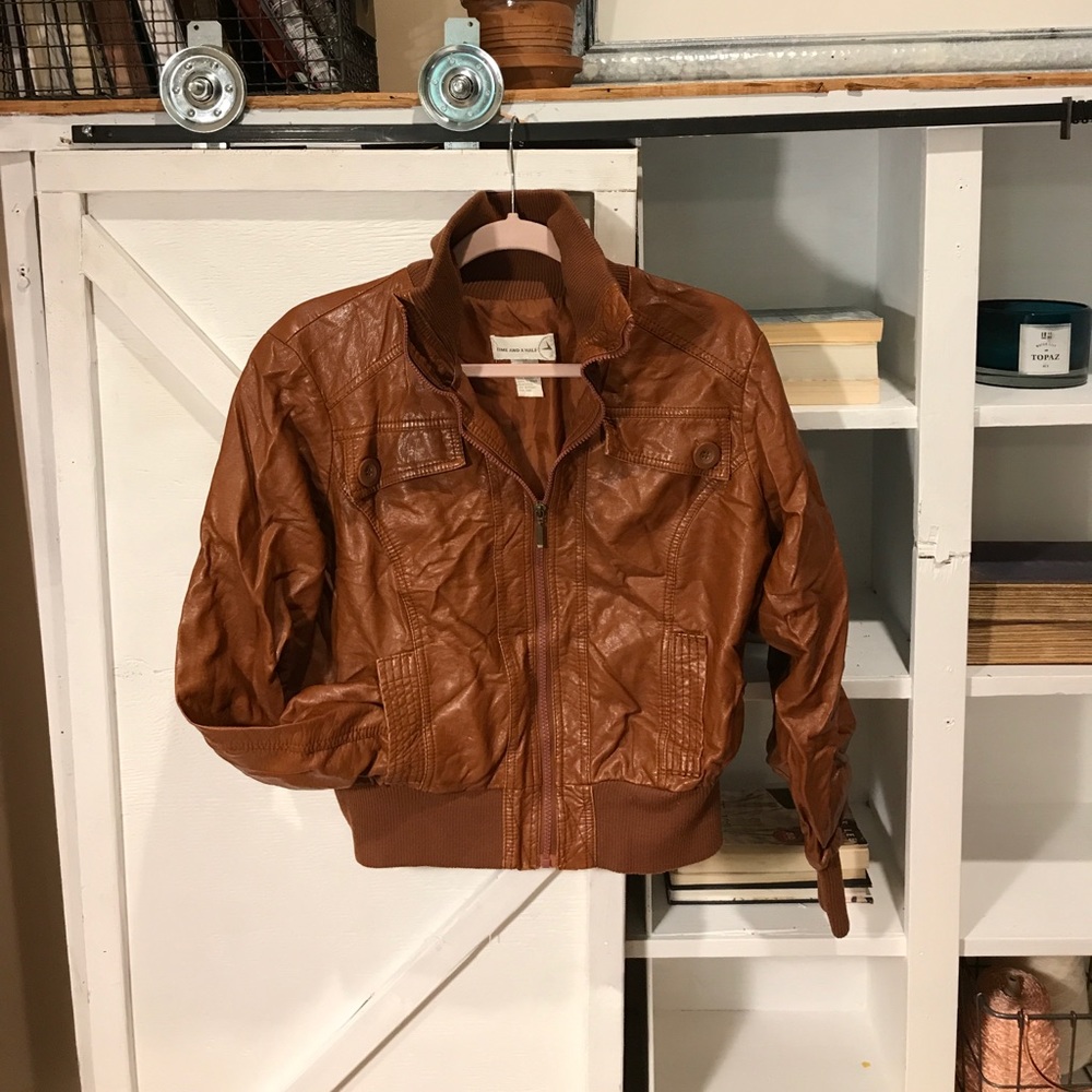 Faux Brown Leather Jacket