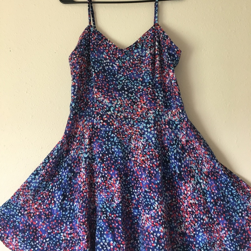 Blue Floral Flowy Dress