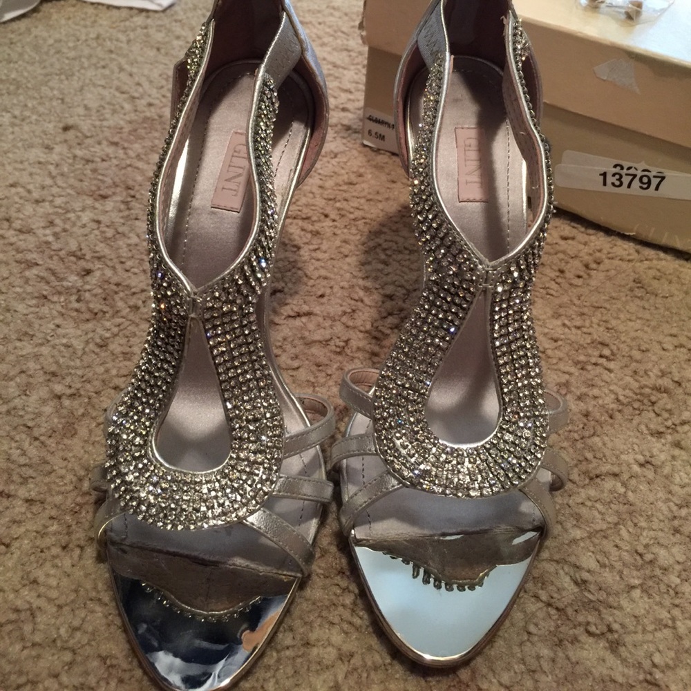 Rhinestone Heels Silver - image 5