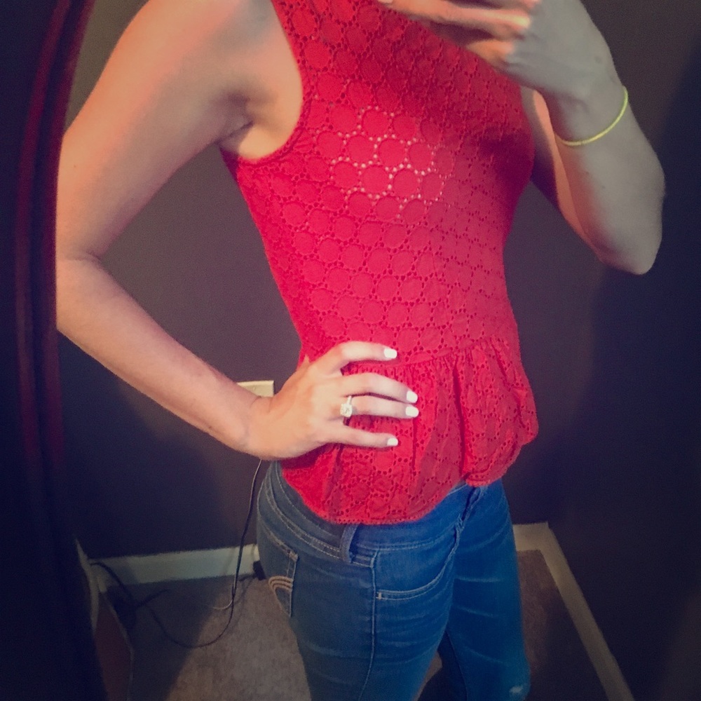 Nine Bird Lace Peplum Tank Top