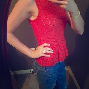 Nine Bird Lace Peplum Tank Top