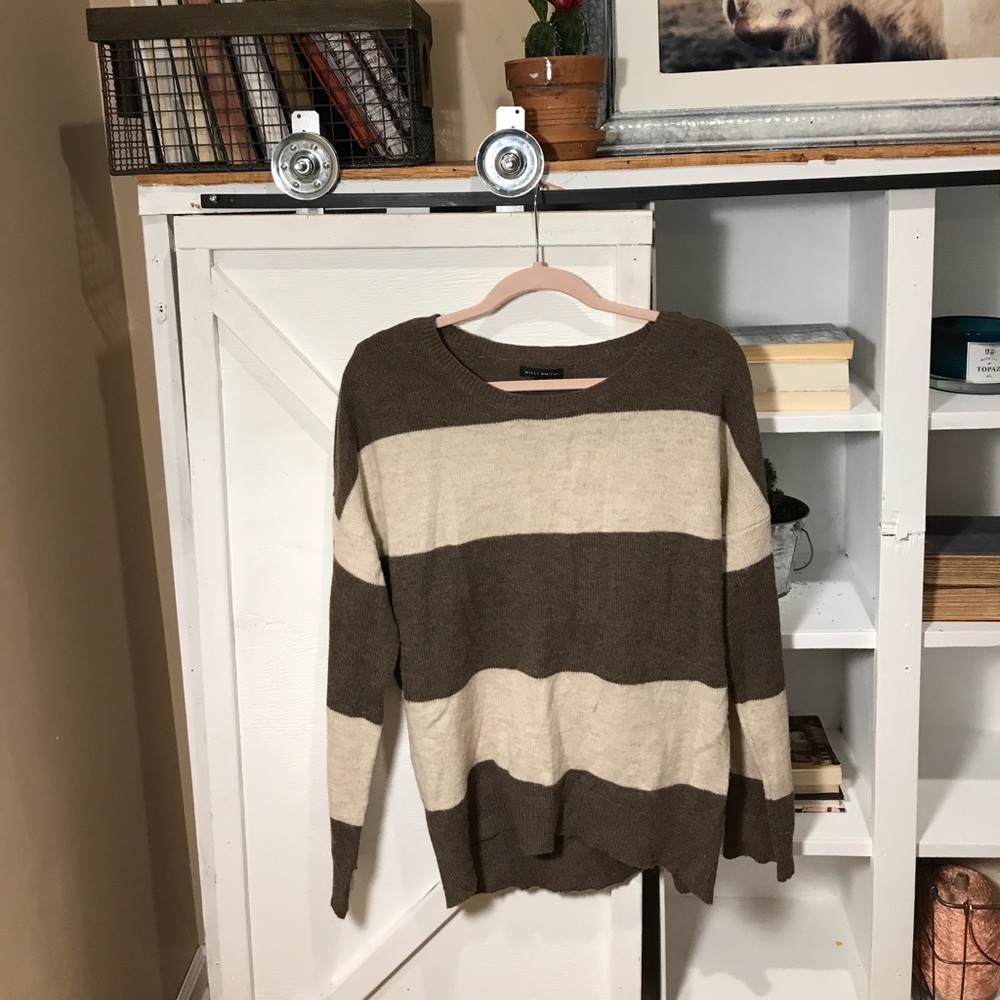 Brow Stripped Oversized Sweater