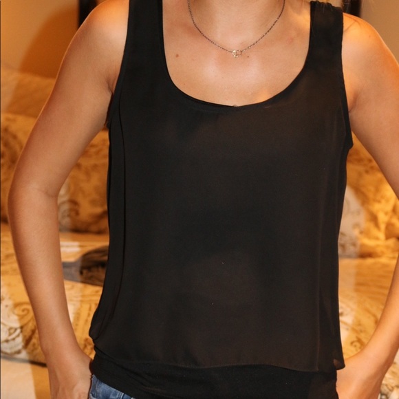 Black sheer crop top - Picture 1 of 3