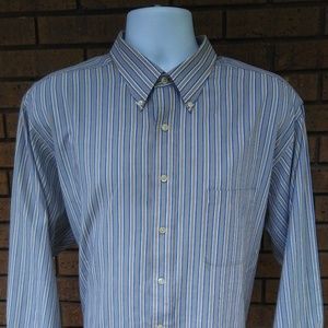 Men's Chaps Tan Blue Button Down Shirt size XXL