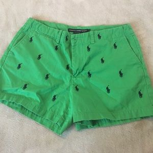 Green Ralph Lauren Sport shorts.