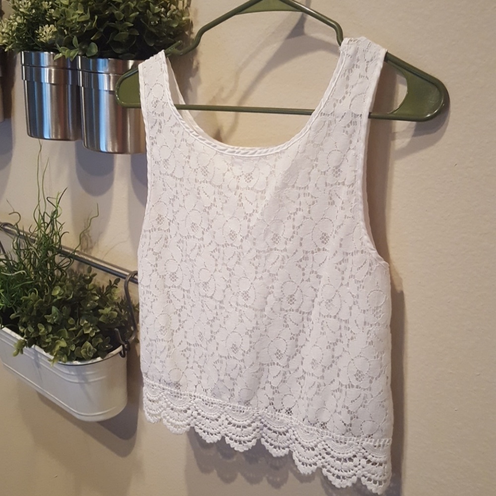 Lacey white tank